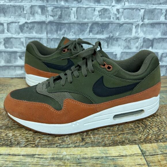 Nike Air Max 1 Olive Canvas Russet Green Orange AH8145-301 Mens Size 10 2018 - Picture 1 of 11
